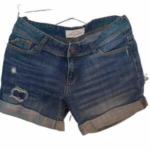 Aéropostale womens Blue Jean Denim shorts distressed size 3/4